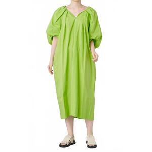 NEW SAYAKA DAVIS tucked cocoon dress in apple
